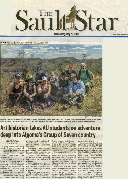 The Sault Star Article of the Group of Seven, May 22, 2013.