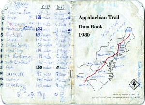 !st Journal Entry - Open book with Appalachian Trail map