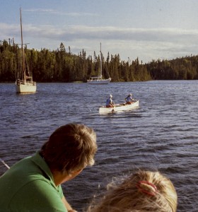 Our younger selves paddling across Canada in 1983